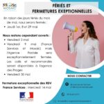 Fermetures exceptionnelles